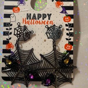 Halloween Spider Web Earrings